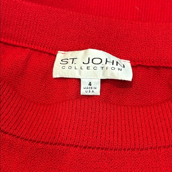 St. John Collection red Skirt Knee Length Knit material FA 08 group 4 - Picture 2 of 3